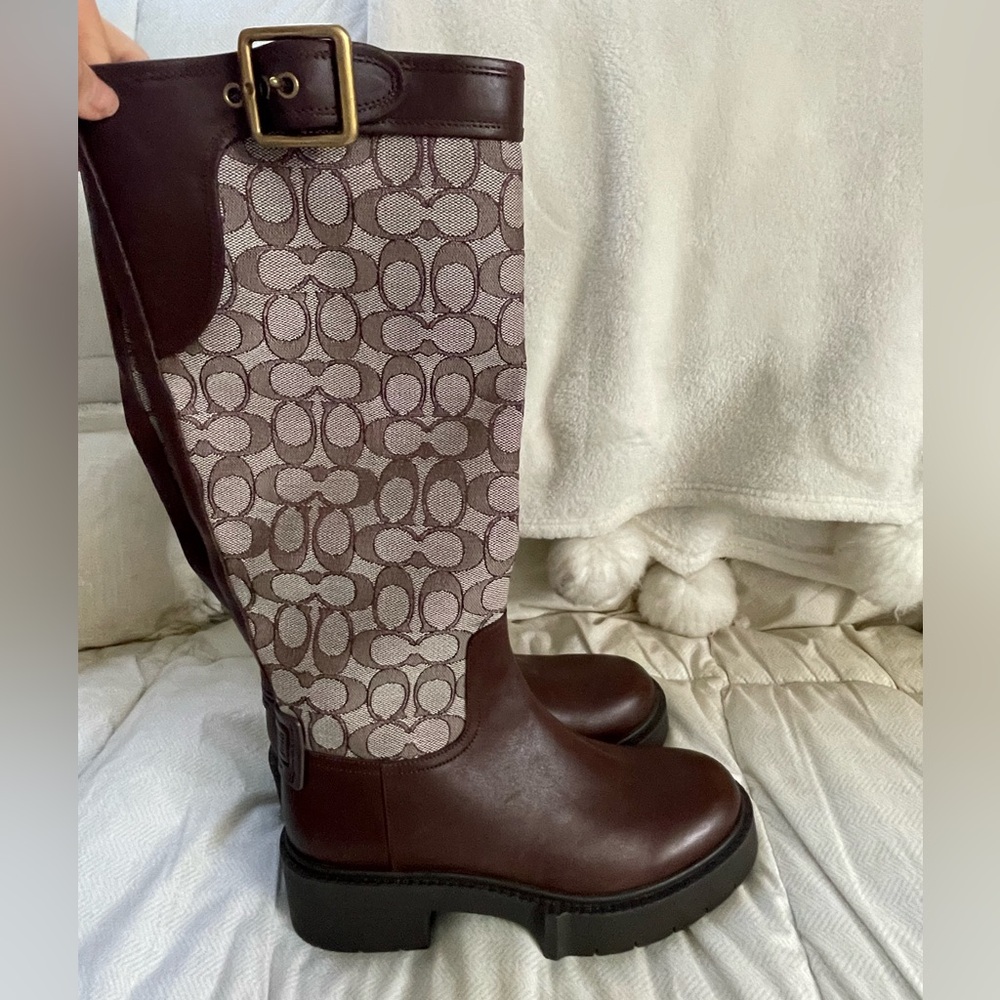 Brown Leather Boots with Black Soles